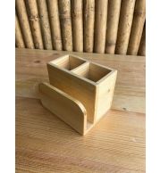 Wooden Cutlery Holder (Small) – Handmade Wooden Utensil Organizer for Kitchen Countertop, Spoon/Fork/Knife Stand with Natural Finish, Eco-Friendly Storage for Home Dining